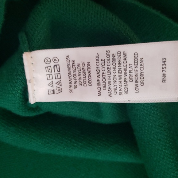 Tahari Sweater & Headband Rhinestone Buttons on Sleeves New Green Holiday's - Picture 14 of 17